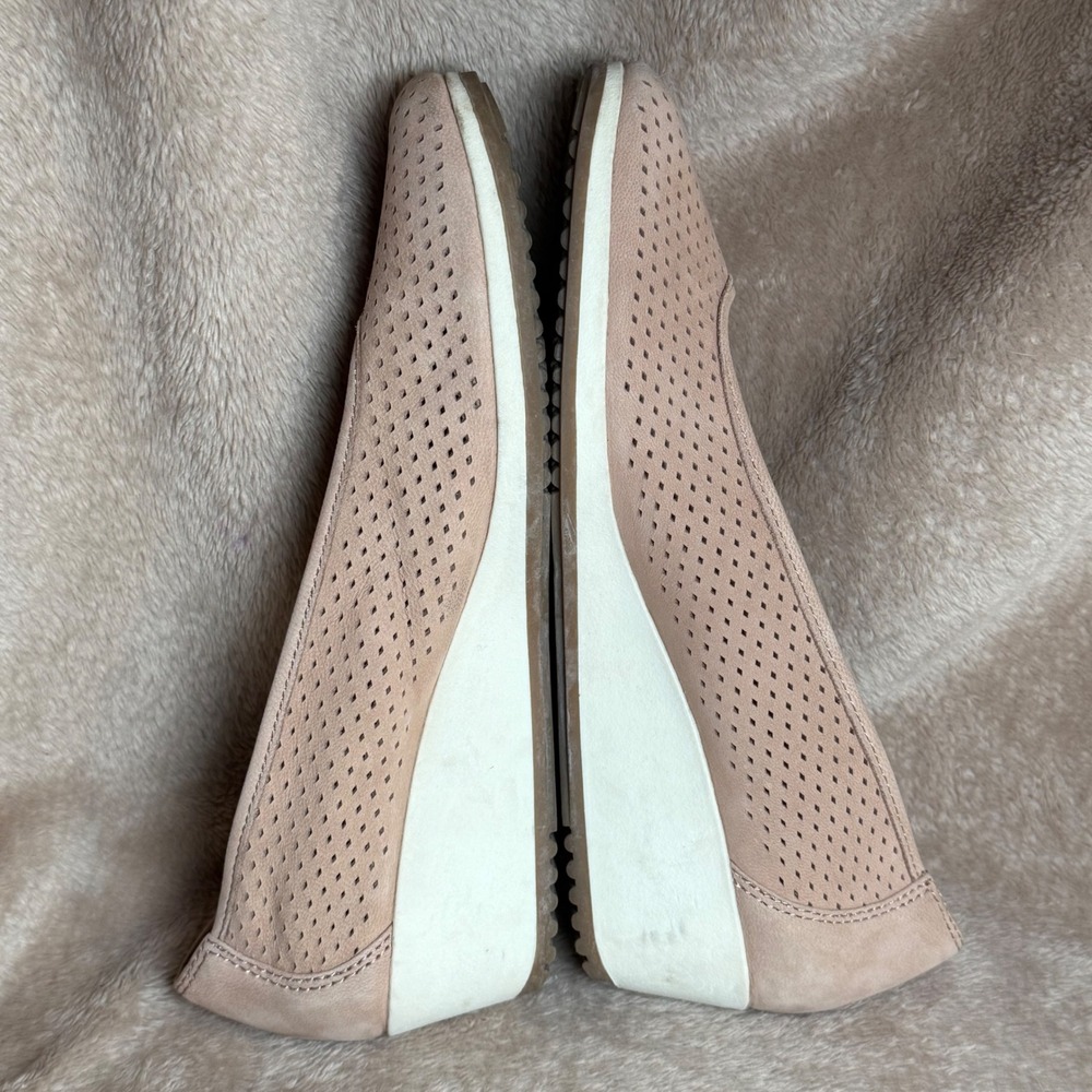 Naturalizer Women's 8M Betina 2 Pink‎ White Leather Wedge Slip On Perforated - Picture 5 of 8